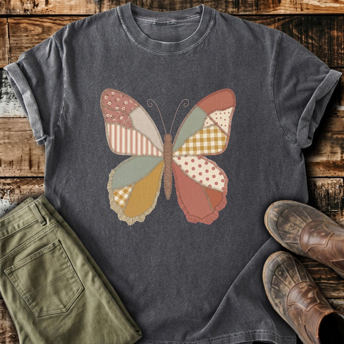 Patchwork Quilt Butterfly T-Shirt