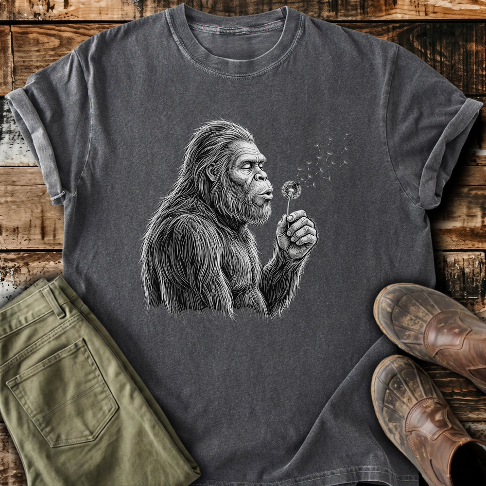 Bigfoot Blowing Dandelion T-Shirt