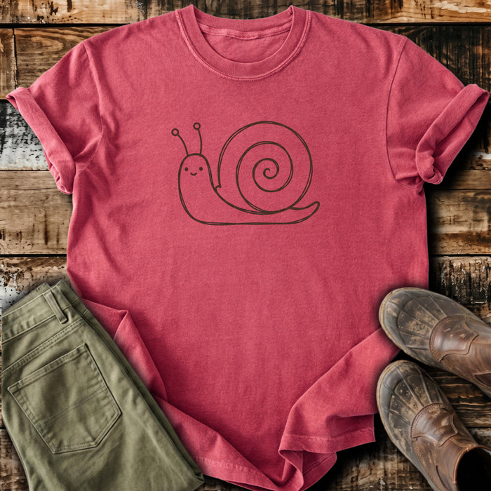Cute Snail Line Art T-Shirt