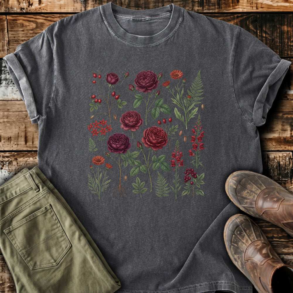 Dark Roses Botanical T-Shirt