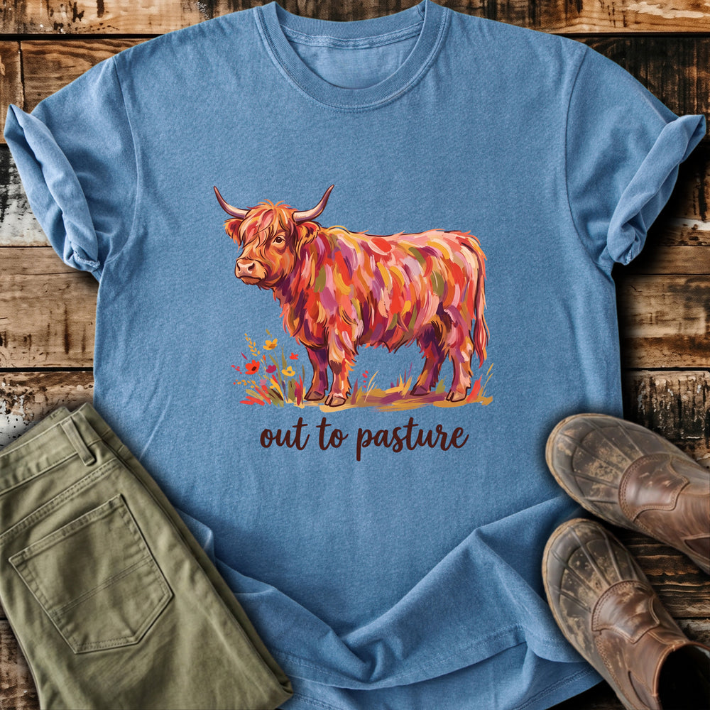 Out To Pasture Highland Cow T-Shirt