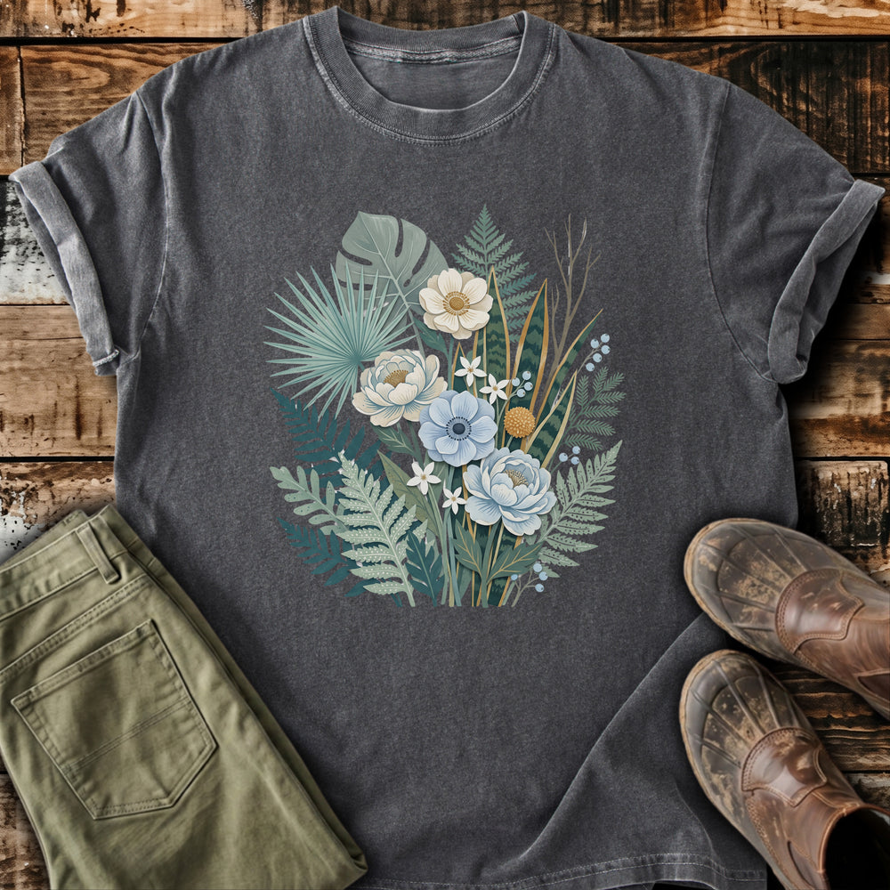 Sage Blue Florals T-Shirt