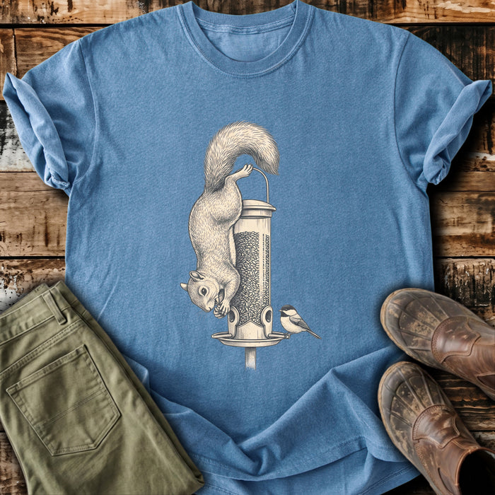 Squirrel On The Bird Feeder T-Shirt