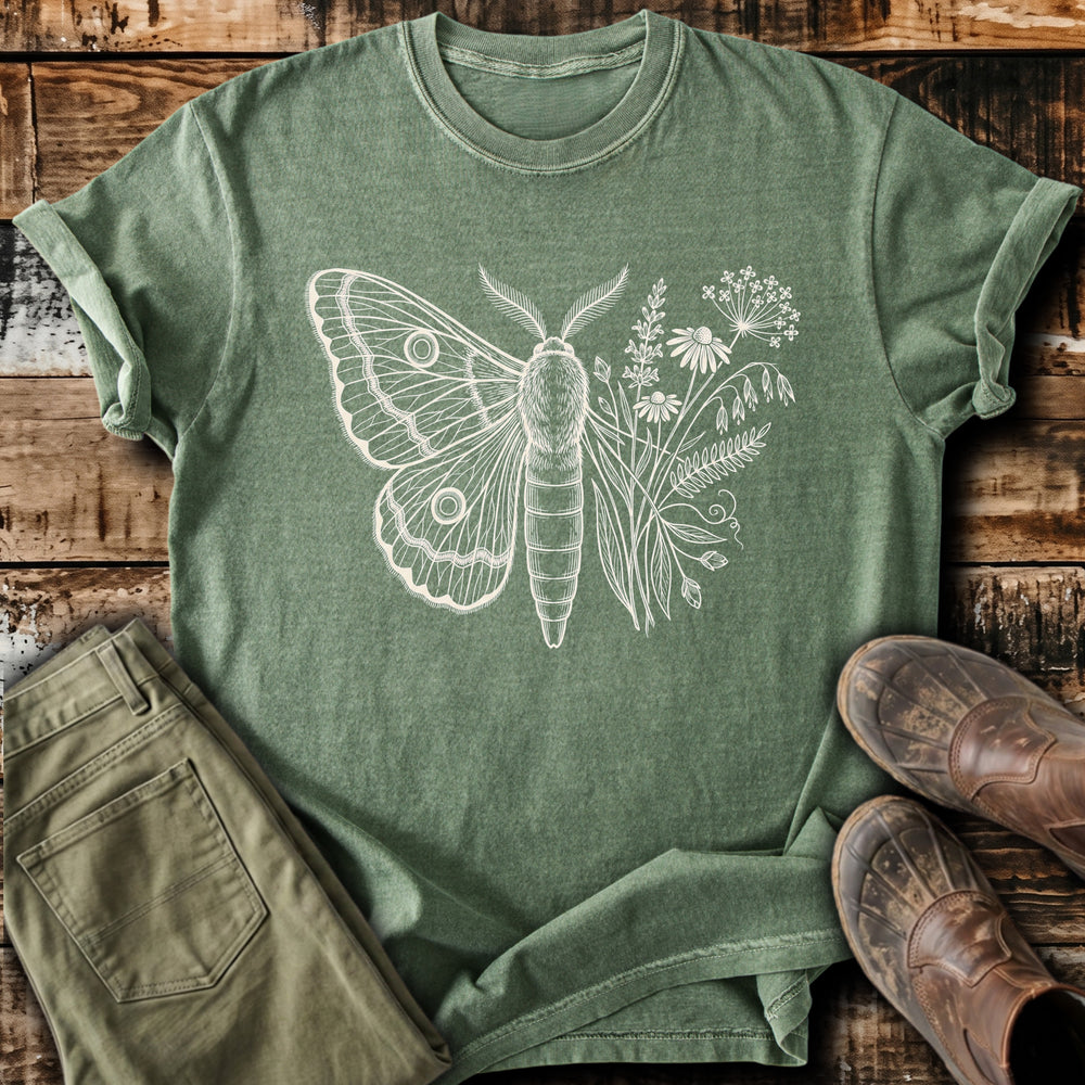 Vintage Moth and Wildflowers T-Shirt