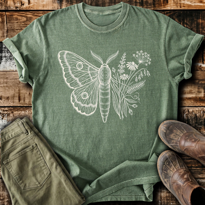 Vintage Moth and Wildflowers T-Shirt